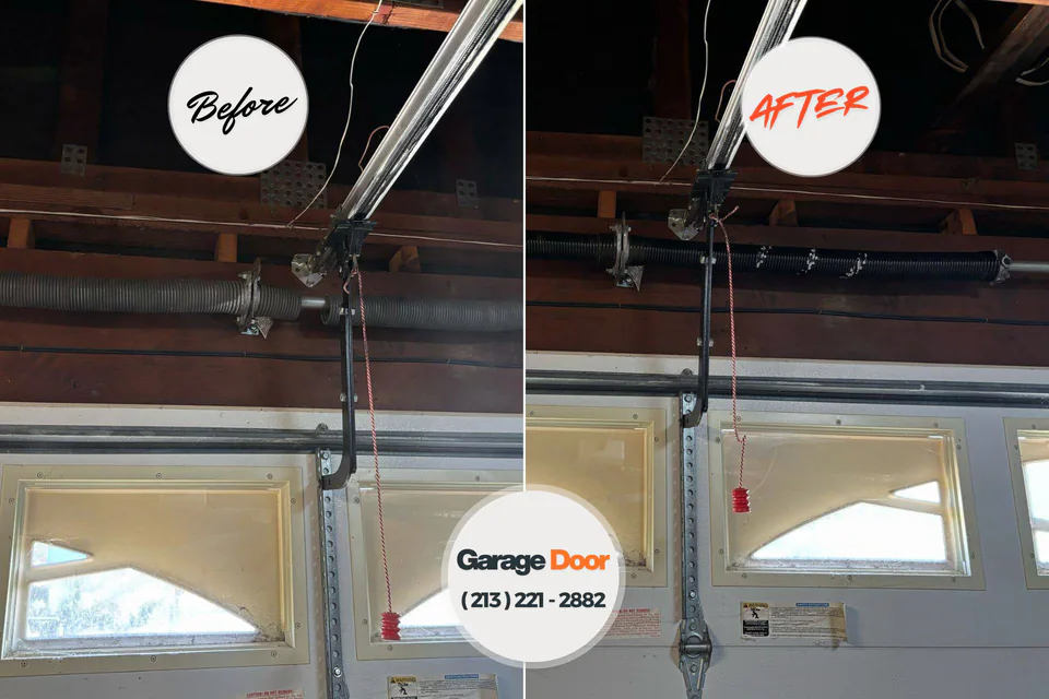 Before and after: garage door repair Wake Village, TX